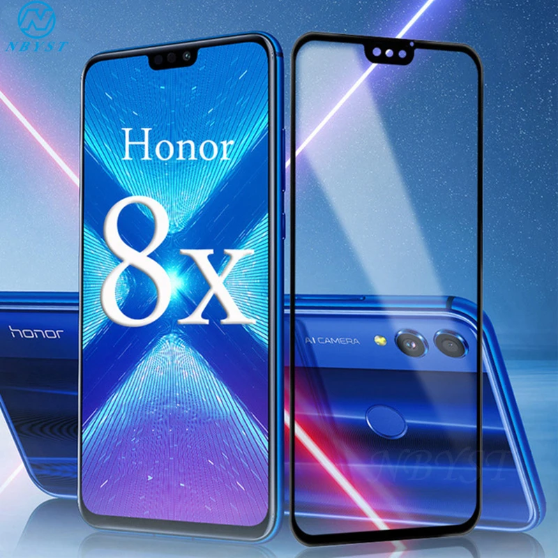

Honor 8X Full Glue Tempered Glass for HONOR View 10 20 8A 8C 8X 8S 9X 20 Pro 10 Lite Anti-Knock Screen Coverage Front Glass Film