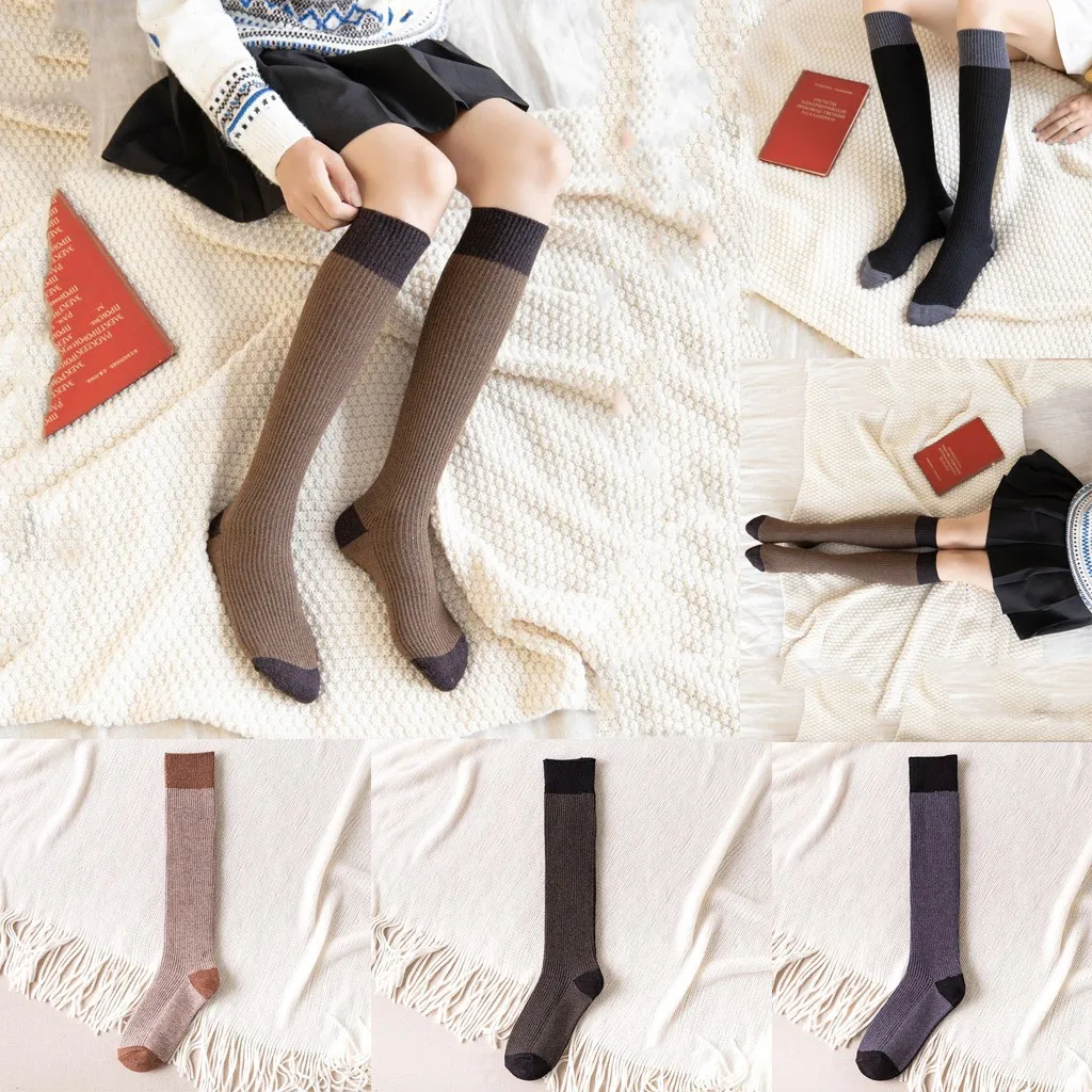 Kneeling women Socks Cotton Fashion Colorblock Multicolor Office Sports Outing Socks Couples Sisters Gifts Cheap Winter Warm