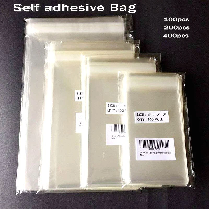 800 Sacchetti Per Cellophane Trasparenti Per Alimenti - 3 Dimensioni: 46, 57, 69 Cm, Con Striscia Autoadesiva, Confezione Multi-uso Per Dolci, Regali, Artigianato