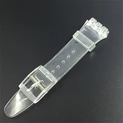 Silicone Watch Strap - Soft Rubber Replacement Wristband Bracelet - 19mm (Transparent)