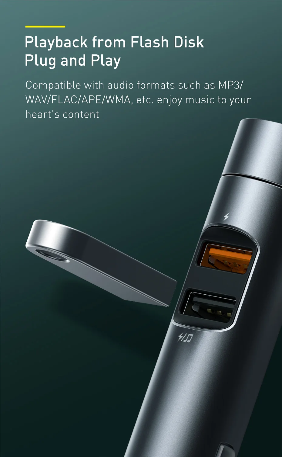 Baseus 18W Car Charger with MP3 Player 8 Baseus 18W Car Charger with MP3 Player 8