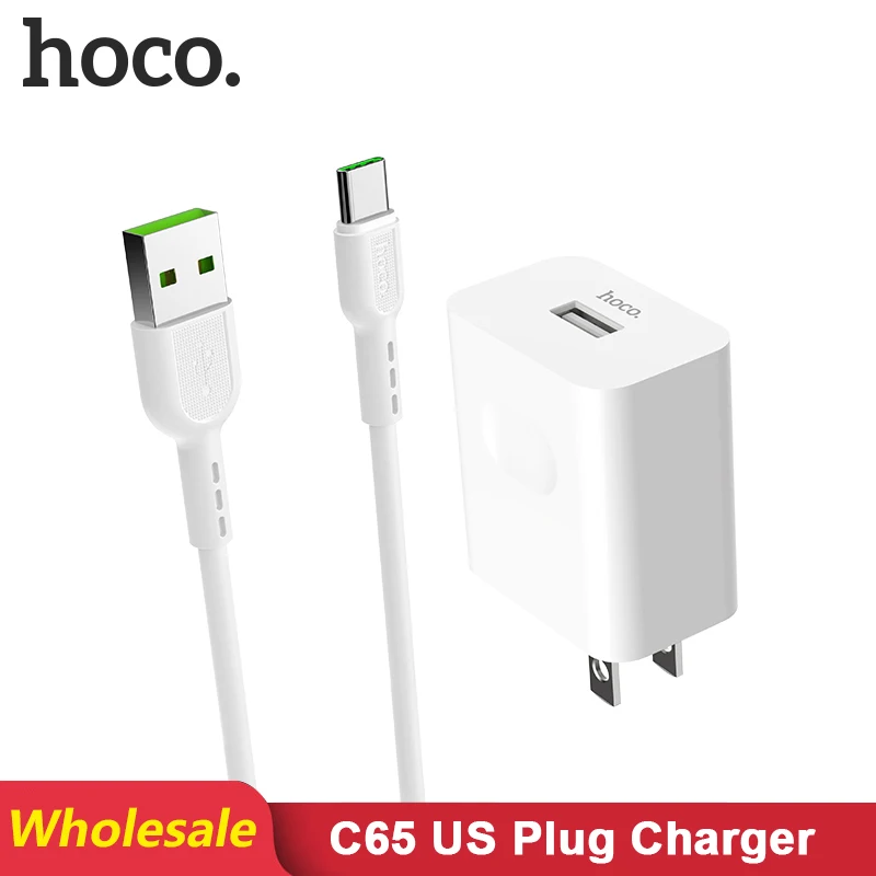 HOCO C65, 20 шт./лот,, 5 В, 2 А, USB зарядное устройство для iPhone 11, Xs, Max, Xr, штепсельная вилка США, настенное зарядное устройство, адаптер для samsung, Xiaomi, huawei