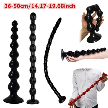 3 Sizes Super Long Pull Beads Anal Plug Powerful Suction Cup Silicone Dildo Female Masturbation Adult Sex Toys for Woman Man Gay 1