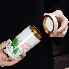Керамическая банка, коробка для чая, портативная, для путешествий, для хранения, герметичные банки, бытовые кухонные канистры, набор канистр, коробка для хранения чая D142