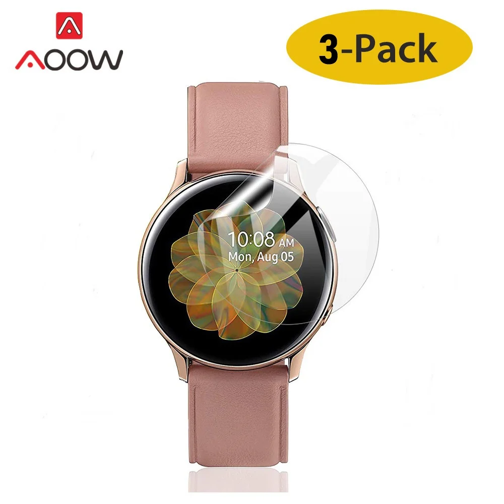 3pcs 3 шт Мягкий ПЭТ экран Защитная пленка для 40 мм 44 мм samsung Galaxy Watch Active 1 2 ультра-тонкая полная крышка Гидрогелевая пленка R830 R820 - Цвет ремешка: 3pcs