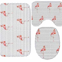 CAMMITEVER 3 шт. коврик с Фламинго набор для ванной нескользящий коврик для ванной комнаты декор для ванной унитаз сиденье крышка бака коврик