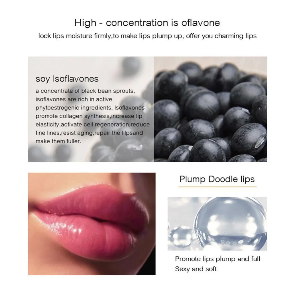 Instant Volumising Lip Plumper Moisturizing Lip Repairing Reduce Lip Fine Lines Brighten Lip Color Collagen Lip Plumper Oil