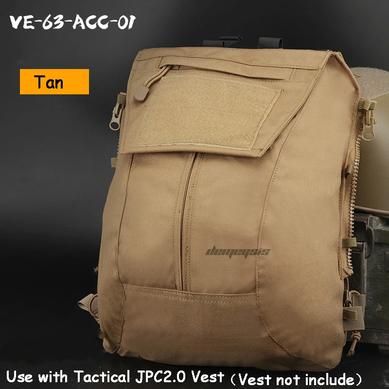 Тактическая Сумка-жилет на молнии, Сумка Molle Military JPC 2,0, жилет на молнии с панелью, сумка-переноска, жилет, рюкзак, Охотничья сумка - Цвет: tan