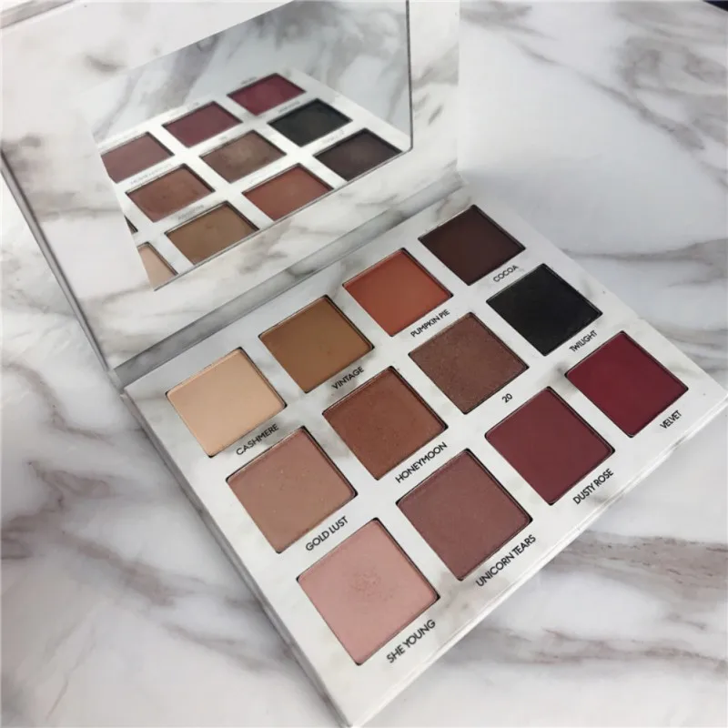 Блестящие тени для век палитра для макияжа Earth Matte Tints marble Shades Eyes Make Up Palette 12 цветов