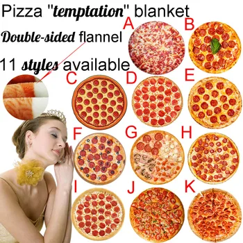 

Blanket Comfort Double-sided flannel Pizza Wrap Blanket Perfectly Round Hamburger Towels Blanket