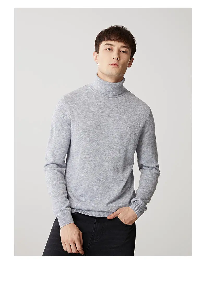 High-Neck Sweater Men Pullovers Quality Male Turtlenck Pullover Men Autumn Winter Thicken Turtle-neck Sweaters Mens MuLS Brand 8
