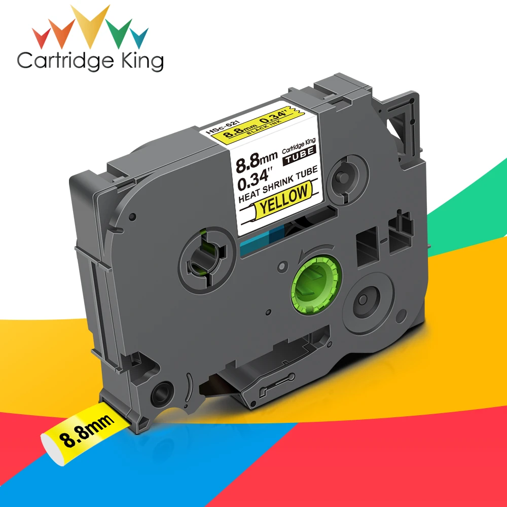 8.8mm HSe621 HSe 621 HSe-621 Compatible for Brother Heat Shrink Tube Label  Tape for Ptouch PTE300VP PTE500 PTE550WVP Label Maker