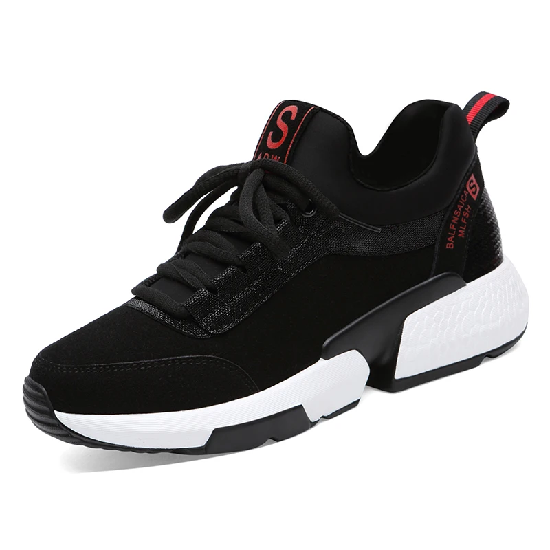 2 Women's Vulcanize Sneakers Shoes New Fashion Flats Black Shoes Ladies Platform Comfortable Breathable Tenis Feminino EA0040 - Цвет: 2