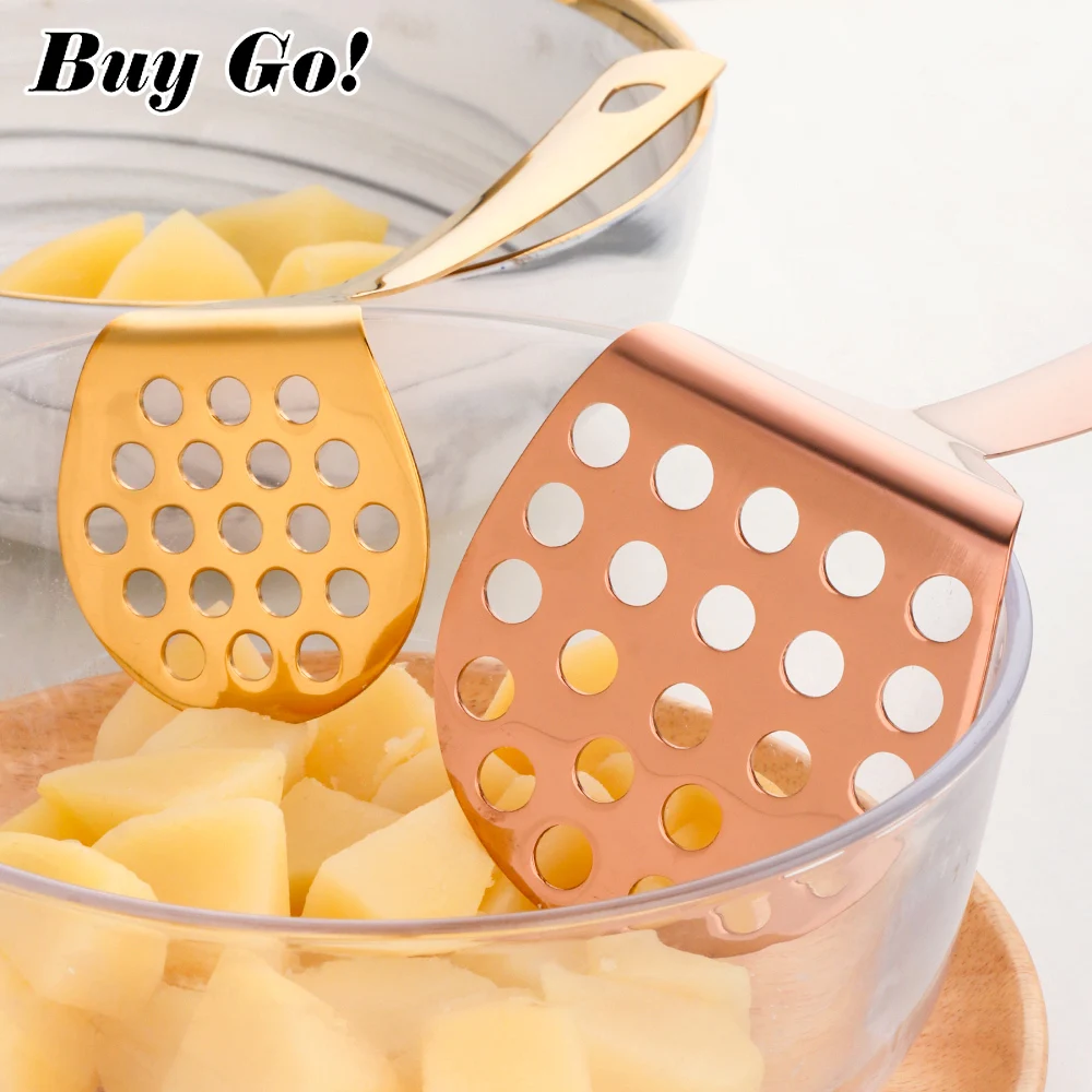 1/2PCS Stainless Steel Pressed Potato Masher Ricer Puree Juice Maker Potato Pusher Smooth Mashed Potatoes Crusher Kitchen Gadget