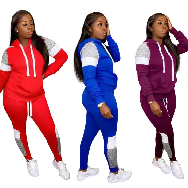 

Winter Women Set Full Sleeve Tracksuit Striped Hoodies Tops Long Pants Suit Two Piece Set Night Club Sporty Fall Outfits