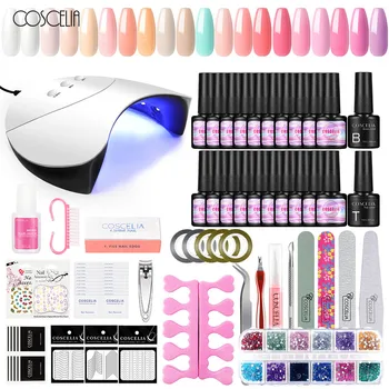 

COSCELIA 7ML Gel Nail Polish Full Manicure Tools Set Kits Nail Dryer Lamp Machine For Manicure Set Nails Art Accessories