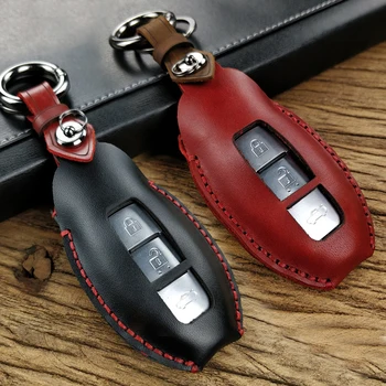 

Cowhide Leather Car Key Case For Nissan For Nissan Tidda Livida X-Trail T31 T32 Qashqai March Juke Pathfinder Note GTR Keychain