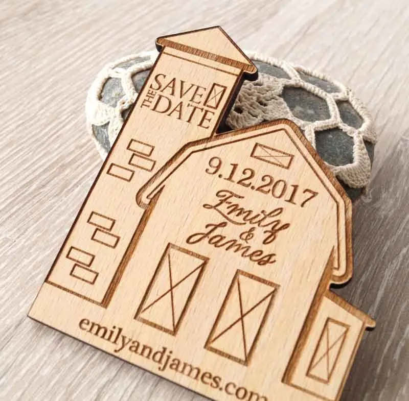 House magnets Wooden Save The Date Wedding Magnets Personalised Wood Fridge rustic wedding Invitati - 4.00012E+12