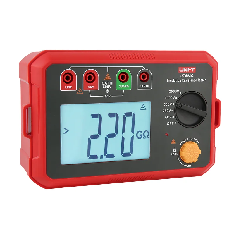 UNI-T UT501C UT502C Insulation Resistance Tester Digital Megohmmeter Voltmeter High Voltage Motor Cable Megommeter