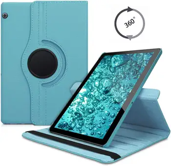 

Cover Case For Huawei MediaPad T5 10.1 AGS2-W09 AGS2-L09 AGS2-L03/W19 360 Rotation Flip PU Leather Stand Funda MediaPad T5 10.1