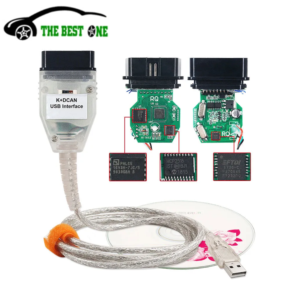 Full Chips BMW K+DCAN K+CAN K-Line Switch FTDI FT232RL OBDII Diagnostic Interface 20pin Cable BMW Scanner obd2 scanner obd code reader car diagnostic cable