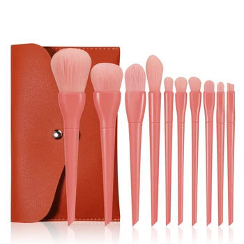 

10Pcs Makeup Brushes Tool Set Cosmetic Powder Eye Shadow Foundation Blush Blending Beauty Candy Color Professional Make Up Brush