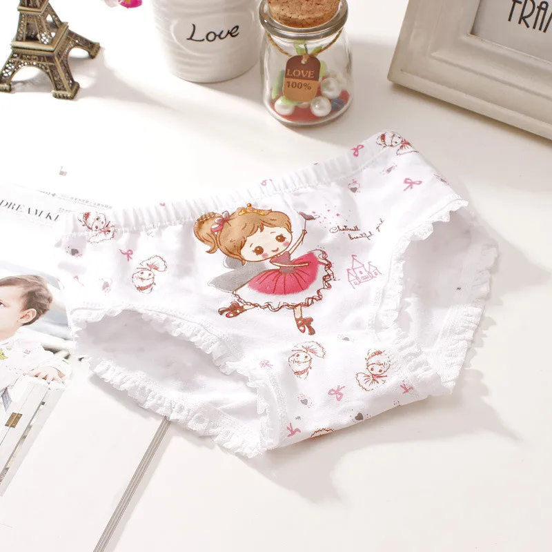3 милое нижнее белье для девочек Хлопковое детское с треугольниками героями