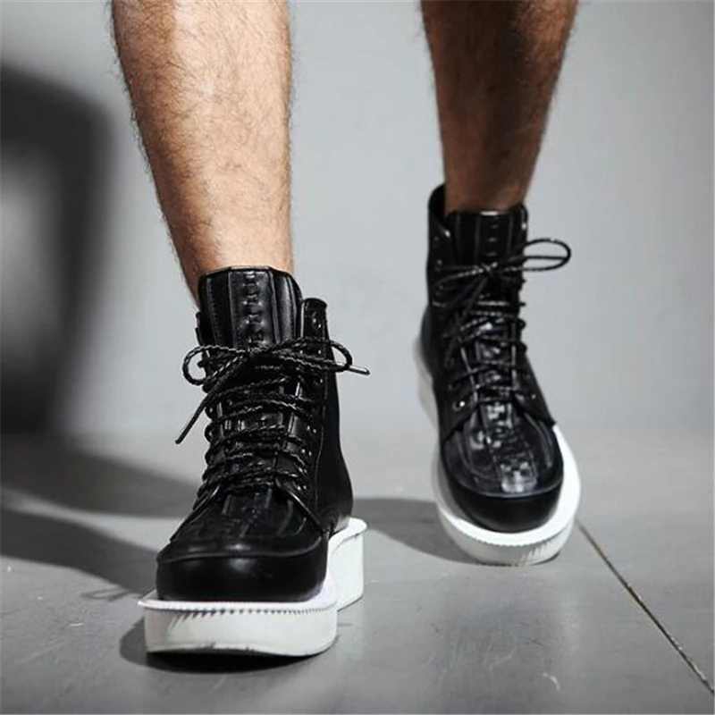 Новинка 2021 модные мужские мотоциклетные ботинки из натуральной кожи высокие с