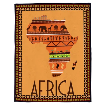 

Brown Map Elephant Retro Style Throw Blanket Portable Flannel Blanket Hotel/Sofa/Office/Plane Travel Blankets for Beds