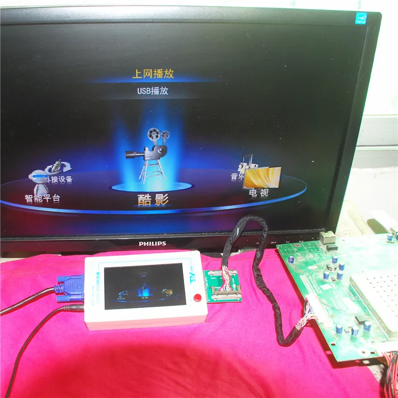 US $139.20 Tkdmr Tv160 Generation Of Lvds Turn Vga Converter With The Display LcdLed Tv Motherboard Tester Mainboard Tool