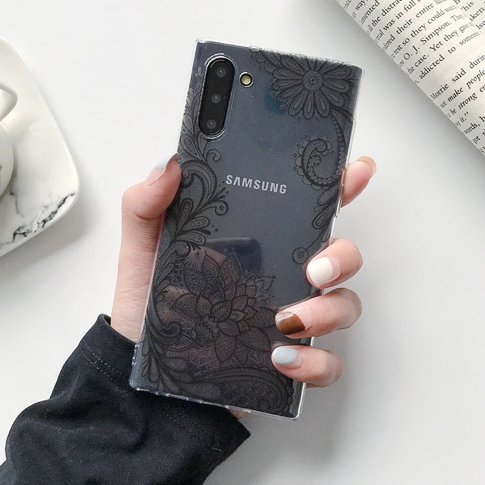Кружевное платье с цветочным рисунком мягкий чехол для samsung Galaxy Note 10 Pro 9 8 S10 S8 S8 плюс S7 край A6 A8 A9 A7 A10 A10S A20 A30 A50 A70 Coque