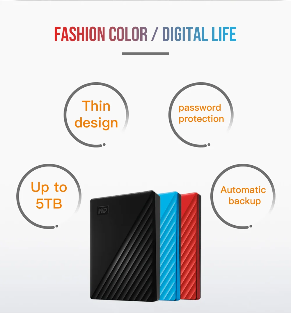 Original Western Digital WD mi pasaporte 1TB 2TB 4TB disco duro externo USB 30 protección de contra