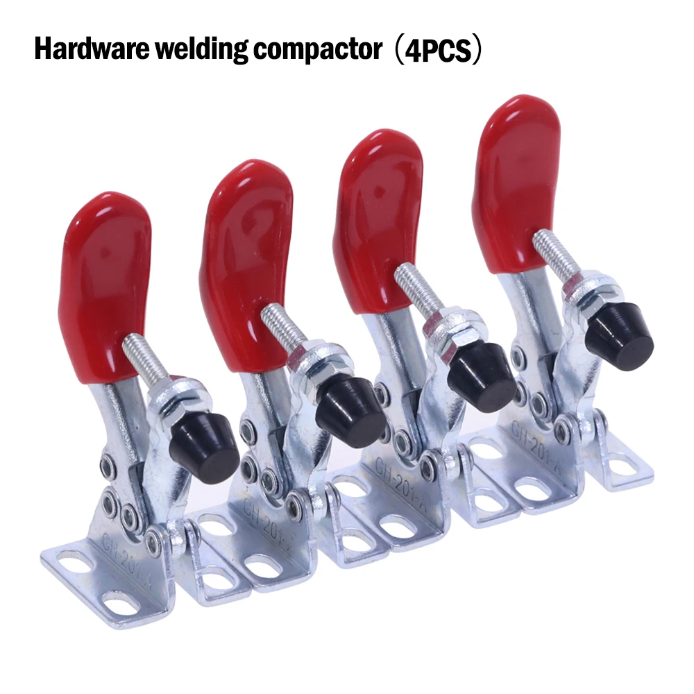

4pcs 201A Horizontal Toggle Clamp Quick-Release Toggle Clamps Set 27KG Vertical Toggle Clamp Hand Clip Tool