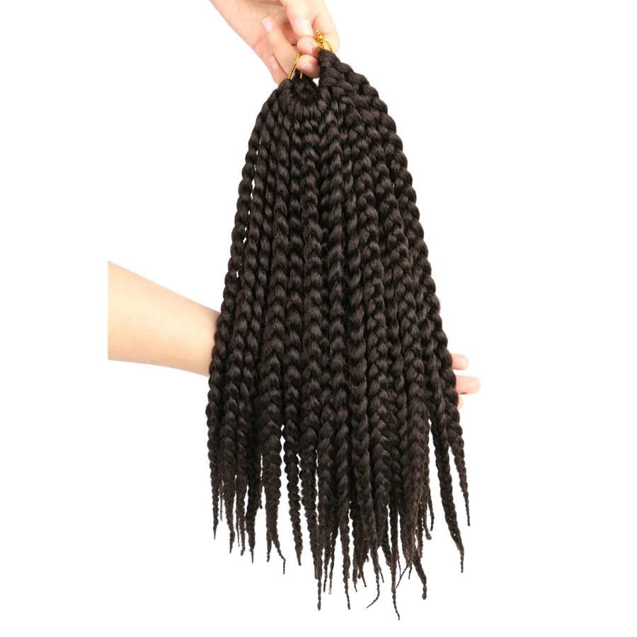 DAIRESS 12" Crochet Box Braids 12Stands Box Braids Crochet Hair Extensions Synthetic Crochet Braiding Hair
