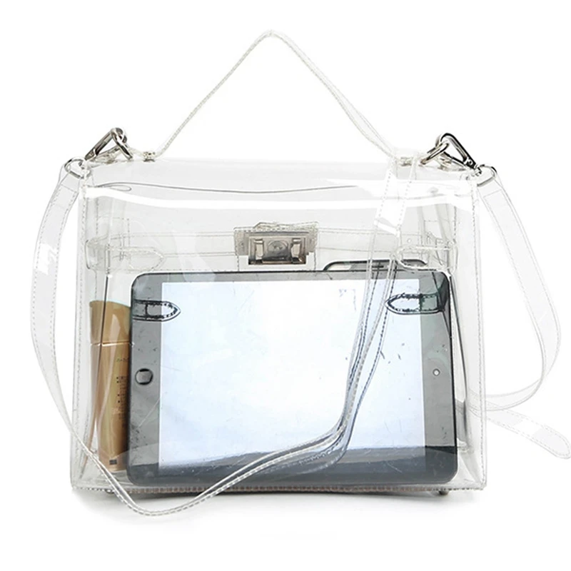 Tanie SUNNY sklep kobiety przezroczysta torba galaretka projektant torebek torba przezroczysta PVC moda Crossbody torba luksusowa przezroczysta torebka na co dzień