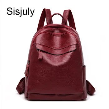 

Sisjuly 2020 Women's Backpack Leather Retro Women's Backpack Travel Women's Backpack PU Material Pack Sac à bandoulière devoyage