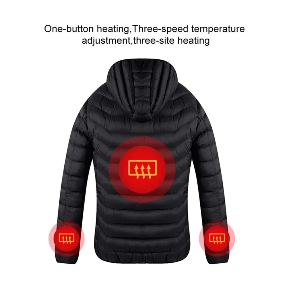 

Thermal Clothing Heated Down Jackets Outdoor Coat USB Electric Long Sleeves Heating Hooded Jackets Warm Winter for Men Women