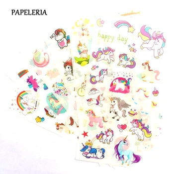 

6 Sheets Unicorn Child Paper Stickers Diy Decoration Stickers for Album Scrapbooking Kawaii Stationery Journal Supplies