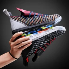 Новые баскетбольные кроссовки Lebron, обувь для мужчин и женщин, высокие дышащие Нескользящие баскетбольные кроссовки, противоударные мужские спортивные Shoes36-47