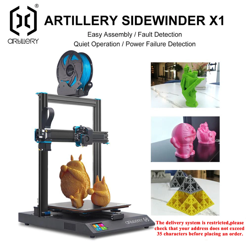 Artillery 3d Printer Sidewinder X1 SW-X1 High Precision Large Plus Size 300*300*400mm 3d printer Dual Z axis TFT Touch Screen