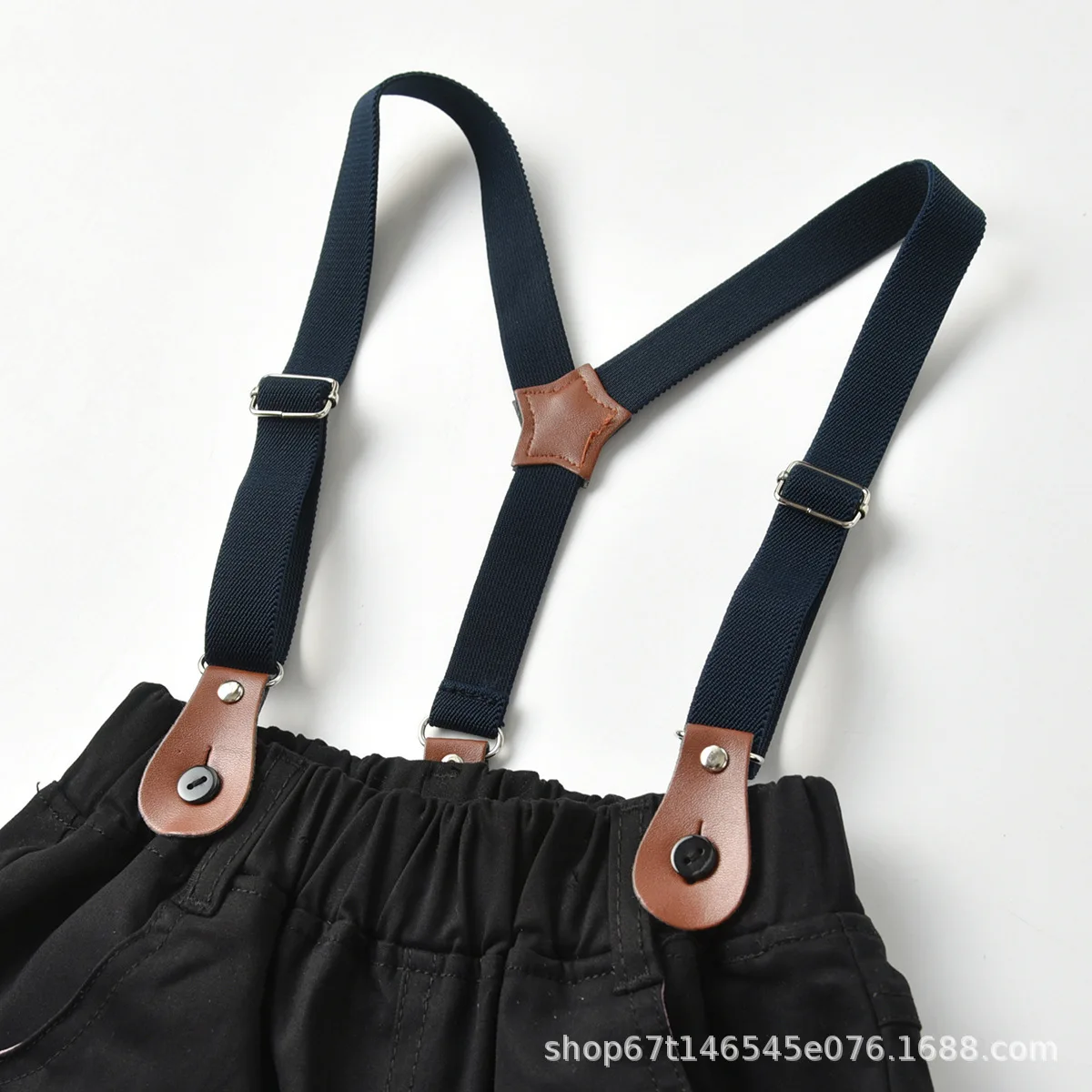 Осенние детские брюки с поролоновыми лямками повседневные штаны для маленьких детей комплект со штанами на подтяжках, брюки для джентльменов