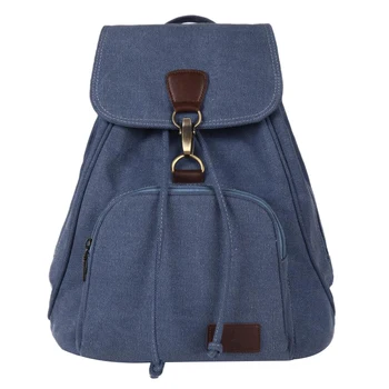 

Ladies Canvas Retro Fashion Backpack Student Schoolbag Fabric Backpack Bucket Bag Travel Men Casual Simple (Blue)