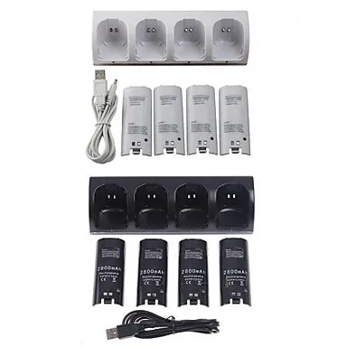 

WiiU/Wii Four Sufficient Wii Rechargeable Batteries Wii 4-in-1 Battery Set Wii Battery + Fixed Charger