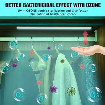 

UV Germicidal Light LED UVC Sterilizer Lamp Wardrobe Hand Sweep Sensing Disinfect Bactericidal Irradiator for Cabinet Wall Lamp