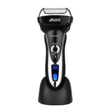 

Waterproof Reciprocating Electric Shaver Professional 4 Blades Beard Trimmer LCD Display Razor with Sideburn Trimmer Lock Design