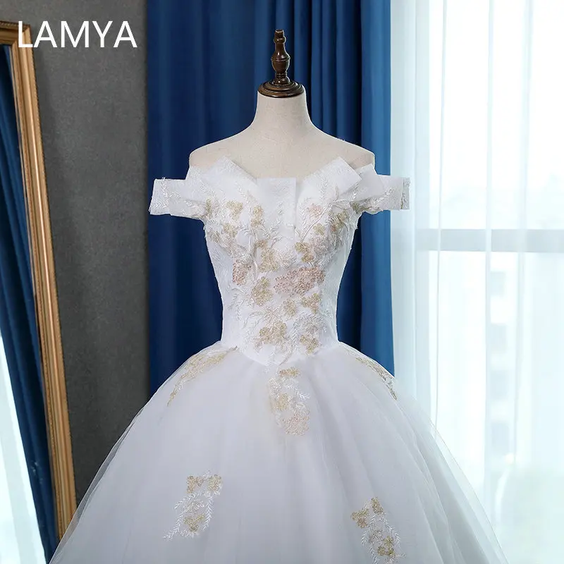 Ламия 2019 новые сердца свадебное платье без рукавов для девочек; платья принцессы; модные водонепроницаемые Мокасины вырез, свадебные