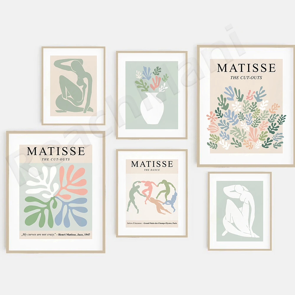 

Matisse Print Sage Green Abstract Printable Wall Art Matisse Exhibition Poster Gallery Wall Set Modern Art Prints