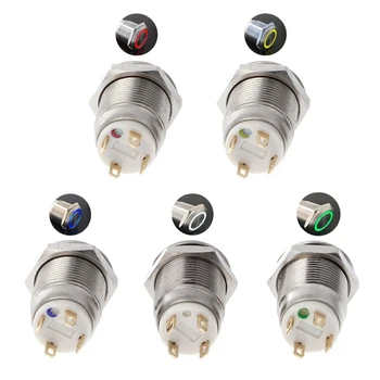 

12mm LED illuminated Metal Momentary Push Button Switch Boat Car 3A/220V DC 10166