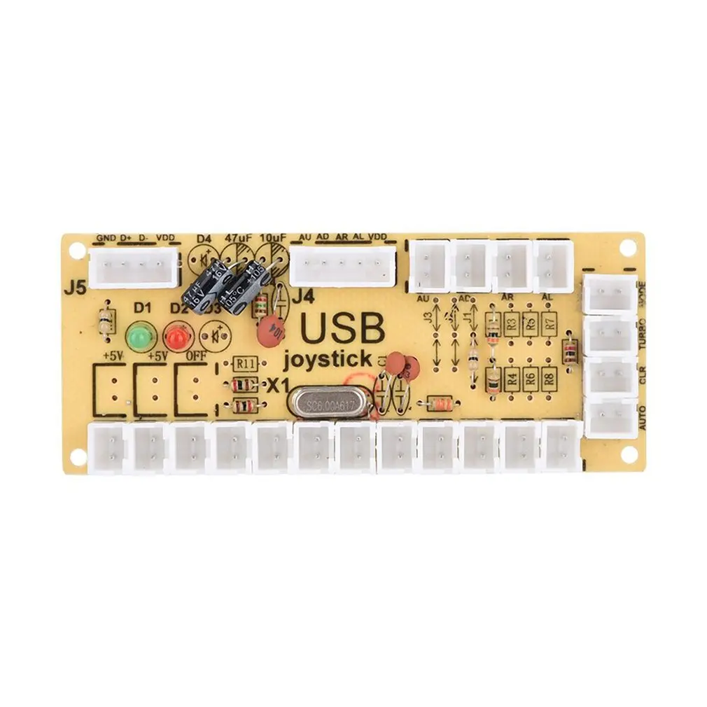 Diy Arcade Joystick Circuit Board Pc Joystick Control Usb Card Chip + Micro Motion Rocker 4Pcs Terminal Line 