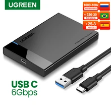Ugreen – boîtier pour disque dur SSD SATA vers USB 2.5, adaptateur pour disque dur externe HD, compatible UASP, 3.1